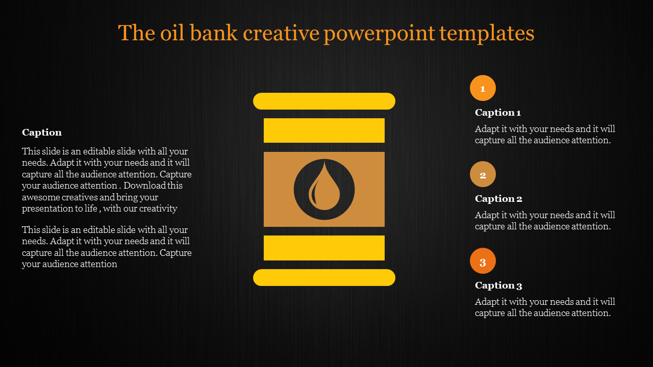 creative powerpoint templates-The oil bank creative powerpoint templates